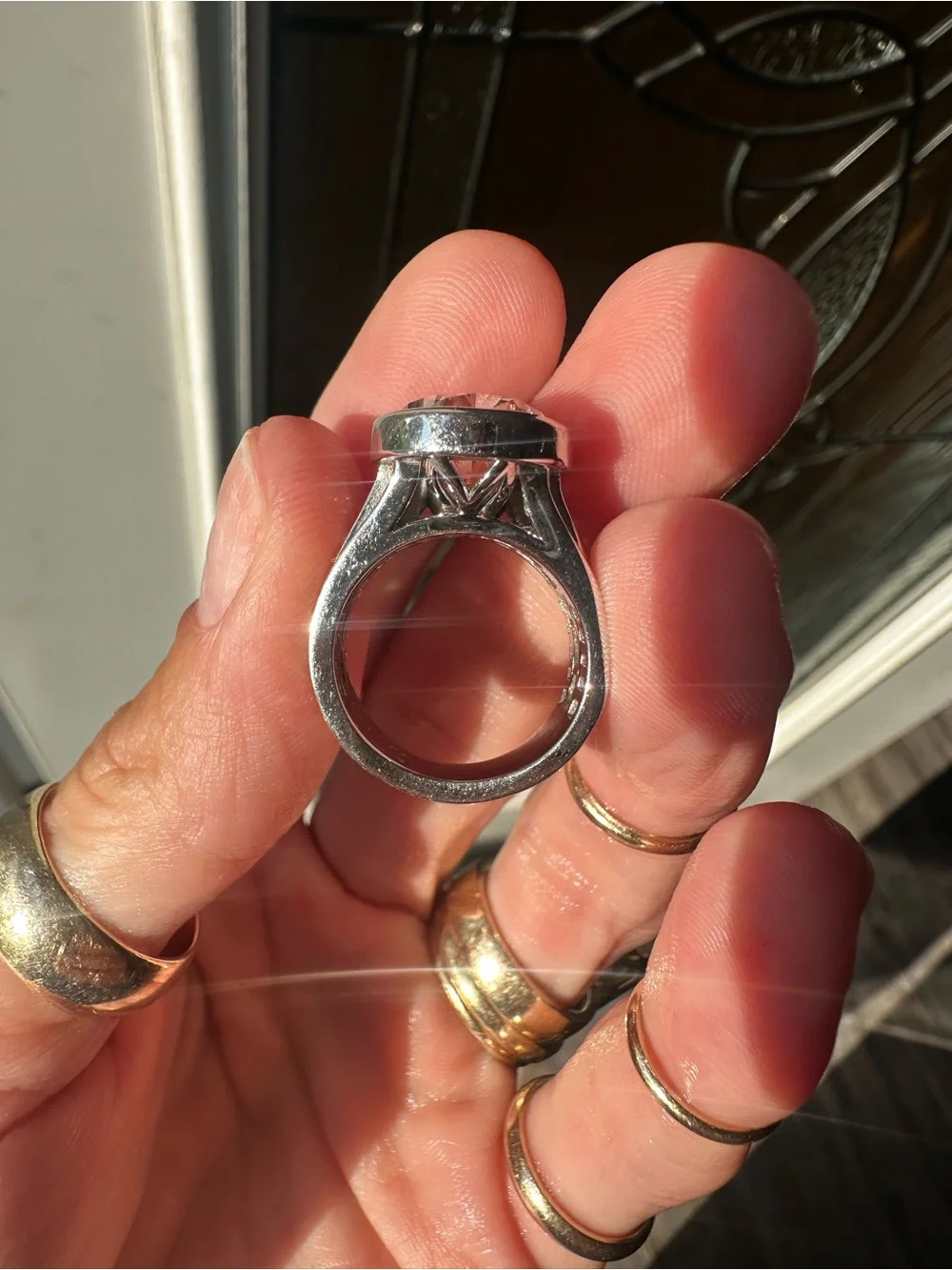 10k white gold Lab grown diamond ring all stones are lab this ring is beautiful!
